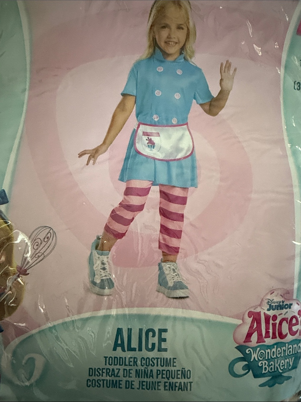 Disney Alice Wonderland Bakery Toddler Costume - Light Blue & Pink